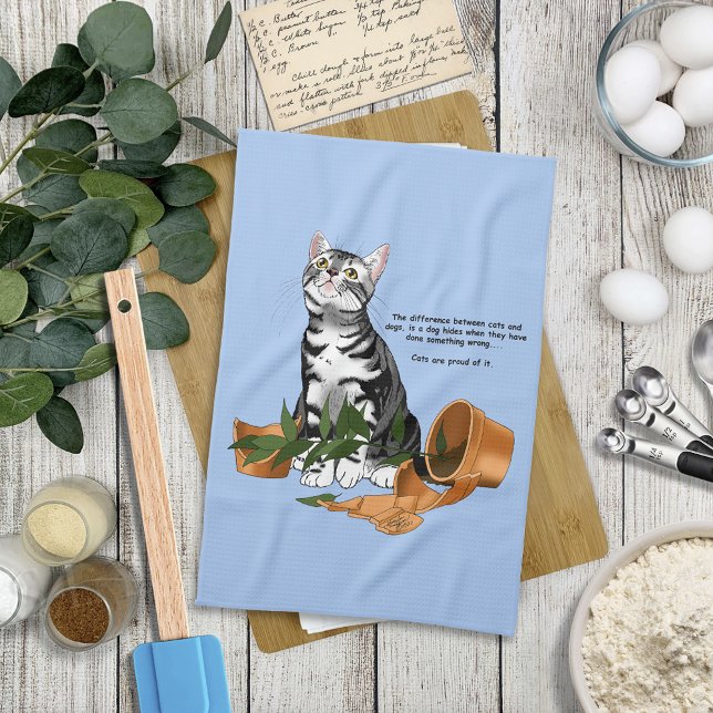 Plant Mischief Cat Tea Towel (Creator Uploaded)