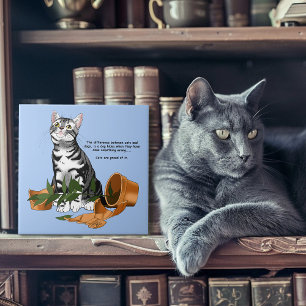 Plant Mischief Cat Tile