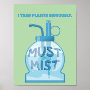 Plant mister misting pot plants poster