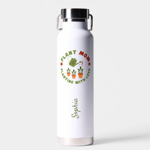 Plant Mom Planting With Love Personalized Water Bottle