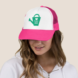 Plant Mom trucker hat with cute pink watering can