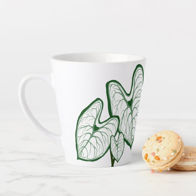 Plant Mum Caladium Heart Leaves Latte Mug (In Situ)