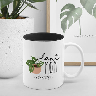 Plant Mum Cute Personalised Plant Lover Two-Tone Coffee Mug