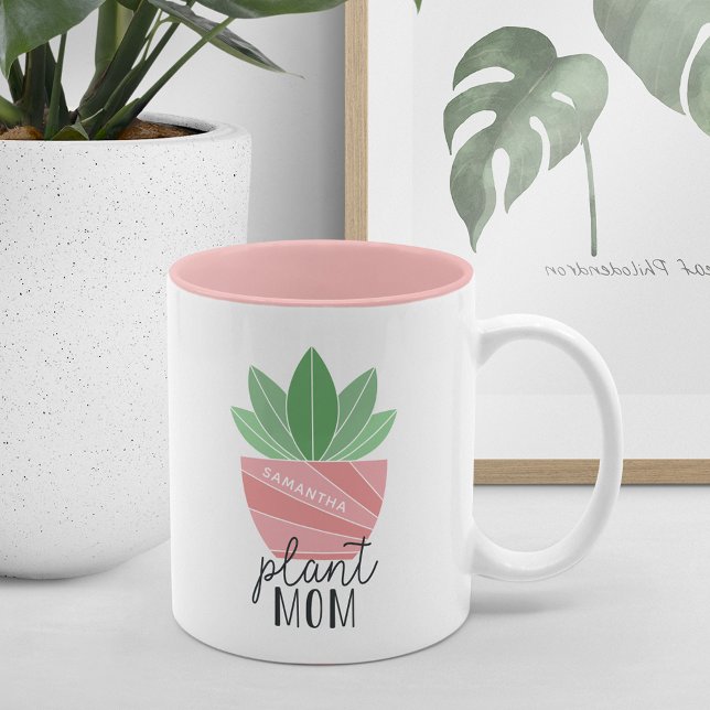 Plant Mum | Cute Personalised Plant Lover Two-Tone Coffee Mug (Creator Uploaded)