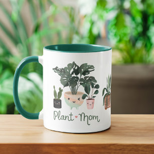 Plant Mum Fun & Cute Watercolor Potted Plants Coffee Mug