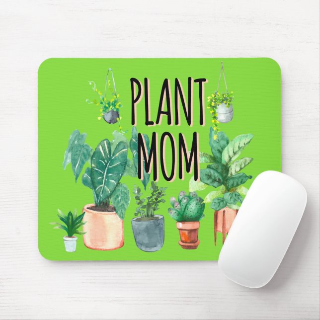 Plant Mum -Gardening, Planter Gift For Mum Mouse Mat (With Mouse)