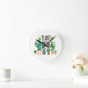 Plant Mum -Gardening, Planter Gift For Mum Round Clock