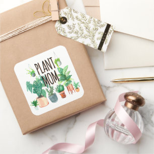 Plant Mum -Gardening, Planter Gift For Mum Square Sticker