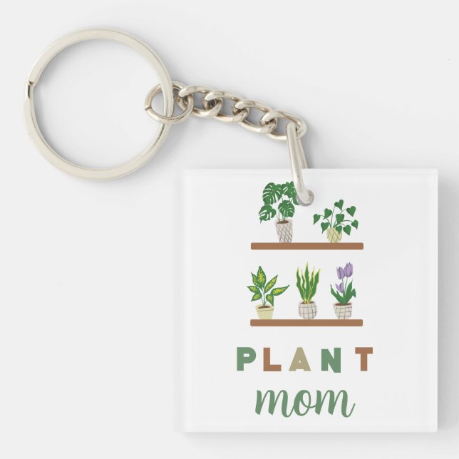 Plant Mum Gift Tropical Greenery  Key Ring (Front)