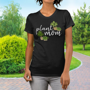 Plant Mum Green Houseplants White Botanical T-Shirt