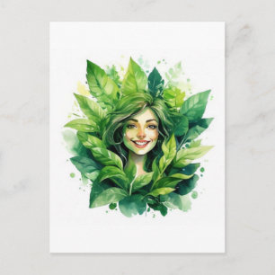 Plant Mum in Bloom Design - Funny Green Thumb Tee Postcard