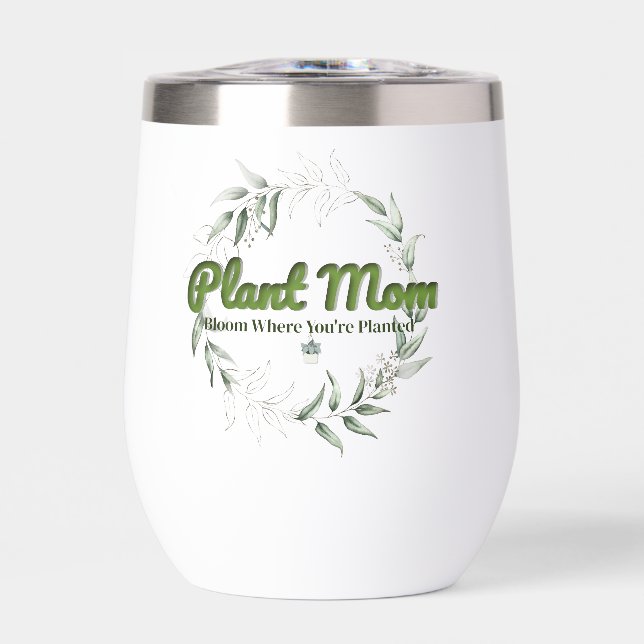 Plant Mum Minimal Botanical Tumbler (Front)