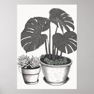 Plant Mum Plant Dad Gardening Botanical Illustrati Poster
