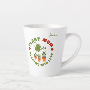 Plant Mum Planting With Love Personalised Latte Mug