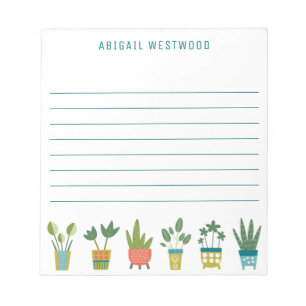 Plant Mum Potted Plants Personalised Name Notepad