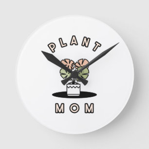 Plant Mum Round Clock