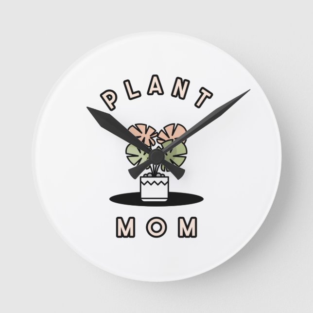 Plant Mum   Round Clock (Front)