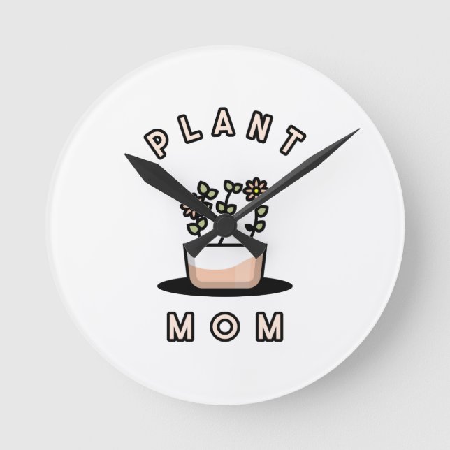 Plant Mum   Round Clock (Front)