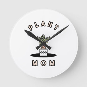 Plant Mum Round Clock