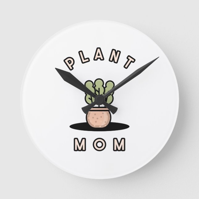 Plant Mum   Round Clock (Front)