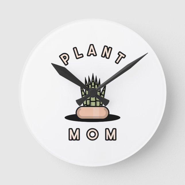 Plant Mum   Round Clock (Front)