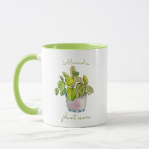 Plant Mum Watercolor Potted Houseplants Mug