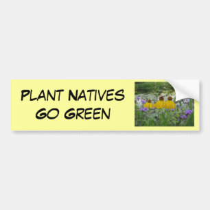 Plant Natives Go Green Verbena Bumper Sticker
