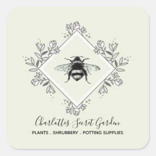 Plant Nursery Garden Supply Bee Logo Product Label