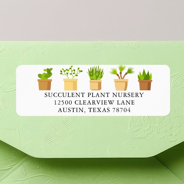 Plant Nursery Succulent Botanist Return Address (Creator Uploaded)