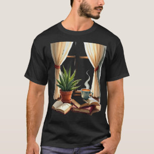 Plant Parent Reading Nook Succulent and Book Cozy  T-Shirt