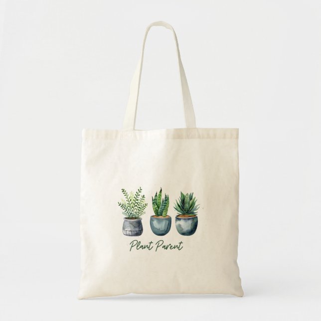 Plant Parent Tote Bag, Plant Mum Gifts Bag (Front)