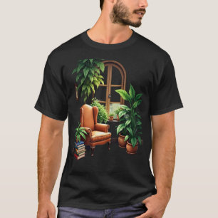 Plant Parents Reading Nook Cosy Garden Watercolor T-Shirt