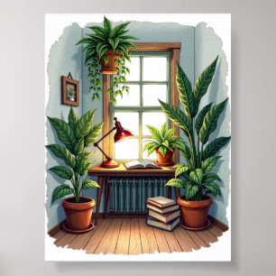Plant Parents Reading Nook - Cosy Vibes Poster