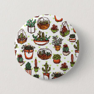 Plant pattern 6 cm round badge