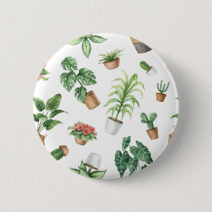 Plant pattern 6 cm round badge