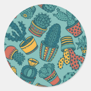 Plant pattern classic round sticker