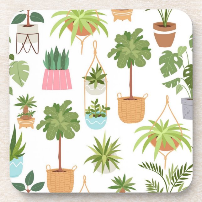Plant pattern coaster (Front)