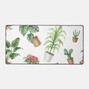 Plant pattern desk mat