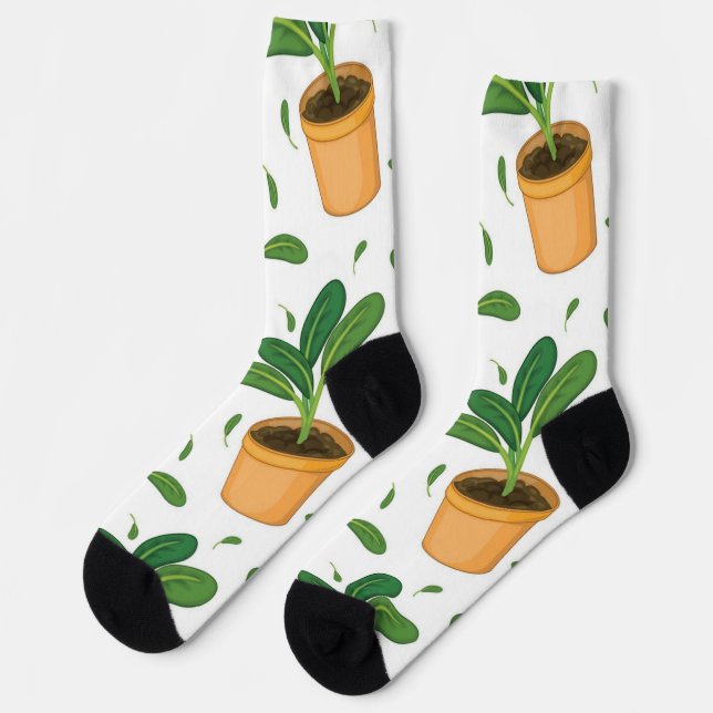 Plant pattern socks (Left)