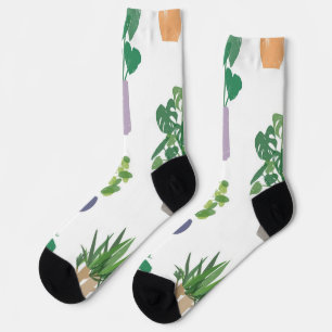Plant pattern socks