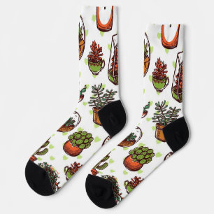 Plant pattern socks