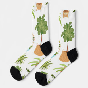 Plant pattern socks