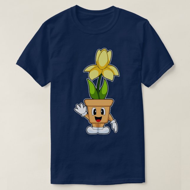 Plant pot Daffodil Flower T-Shirt (Design Front)