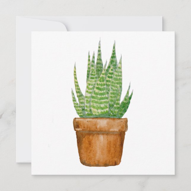 Plant pot - flat greeting card (Front)