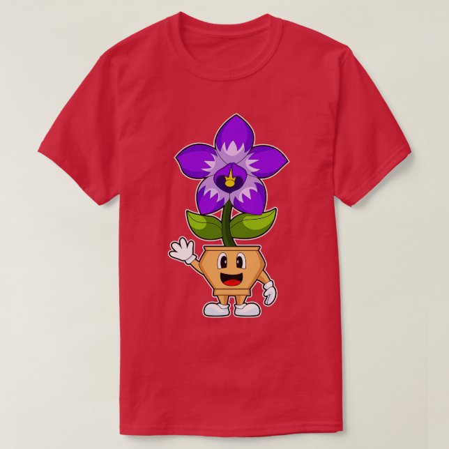 Plant pot Orchid Flower T-Shirt (Design Front)