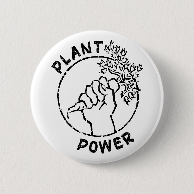 Plant Power 6 Cm Round Badge (Front)
