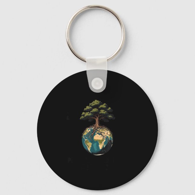Plant power future sustainability earth day nature key ring (Front)