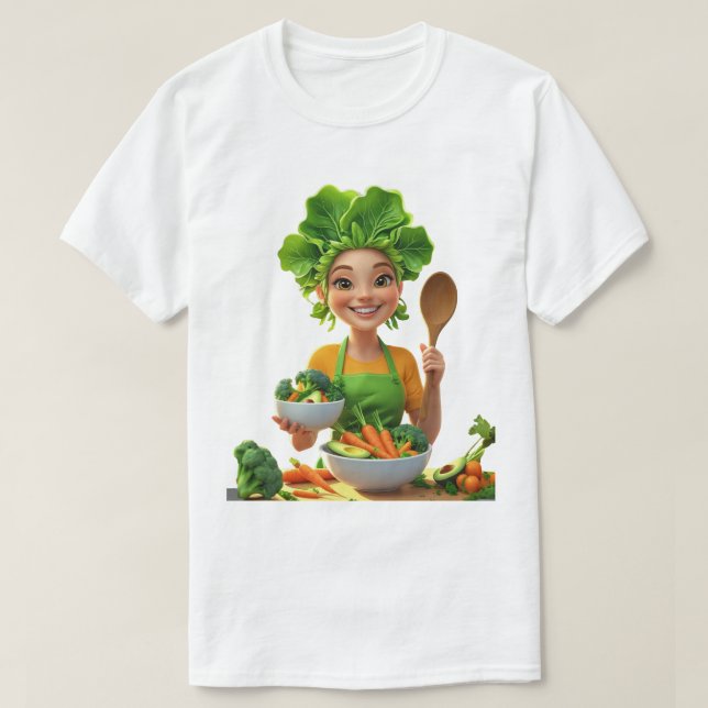 Plant-Powered Chef – Cooking with Kindness T-Shirt (Design Front)