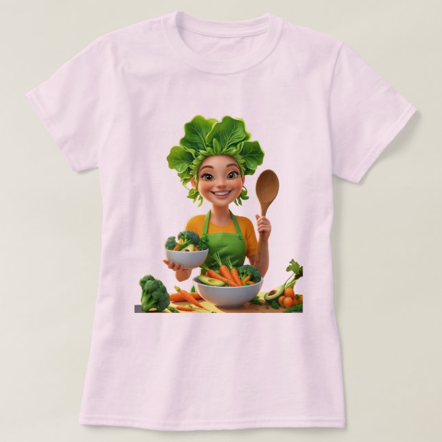 Plant-Powered Chef – Cooking with Kindness T-Shirt (Design Front)
