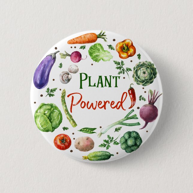 Plant-Powered Designs 6 Cm Round Badge (Front)